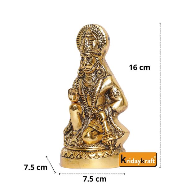 MG0131B Hanuman ji Metal Statue,Bajrangbali Murti for Pooja & Decor Your Home,Office,Religious Idol Statue Gift Purpose,Table Showpiece Figurines,Pack of 1 Hanuman Ji Murti for Car Dashboard.