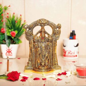 Home Decor & Gifts Metal Sri Venkateswara Idol, 4cm x 24 cm x 17 cm, Golden