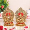 MG0136A Metal Laxmi Ganesh Statue/Murti for Pooja Room & Home Office Décor,Laxmi Ganesha Idol for Diwali Gift,Religious Idol Showpiece Figurines Decorative & Diwali Poojan