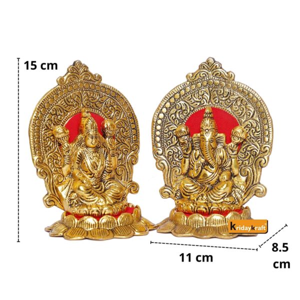 MG0136B Metal Laxmi Ganesh Statue/Murti for Pooja Room & Home Office Décor,Laxmi Ganesha Idol for Diwali Gift,Religious Idol Showpiece Figurines Decorative & Diwali Poojan