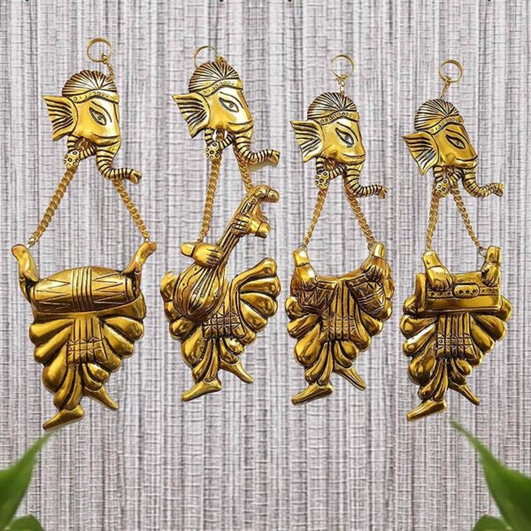 Metal Ganesha ji Statue,Ganpati Wall Hanging Sculpture Lord Ganesh Idol Lucky Feng Shui Wall Decor Your Home, Office,Religious Gift Article Decorative,Showpiece Figurines.