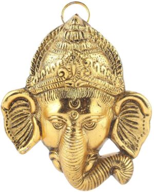 Multicolour Handmade Decorative Feng Shui Metal Pan Leaf Hanging Metal Ganesh Ji Statue
