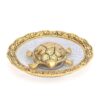 MG0145C Kachhua (Turtle) with Glass Plate for Vastu Feng Sui,Kachua Yantra for Good Luck & Evil Eye Protection,Metal Tortoise Staute Animal Showpiece Figurine & Gifting Items.