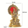 Gold Plated Maa Saraswati Metal Statue,Hindu Goddess Saraswati ji Murti for Pooja,Meditation,Office,Home,Study Table Decorative,Showpiece Figurines,Religious Idol Gift Article