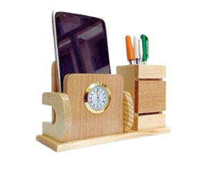 Wooden handicraft combo wooden office pen stand stationery organizer
