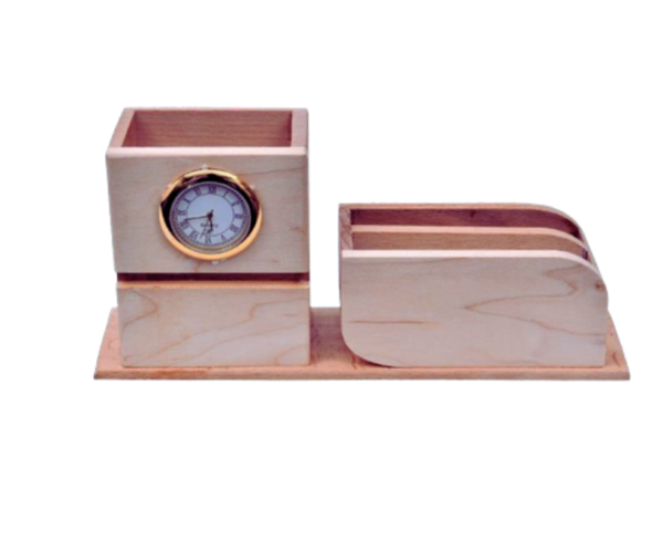 22 Wooden table pen holder business card and mobile holder