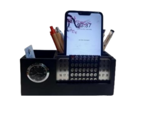 Wooden calender desk organizers phone /pen /pencil holder for home and office