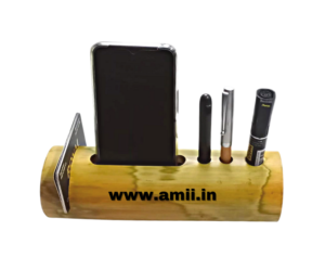 Bamboo amplifier with pen stand