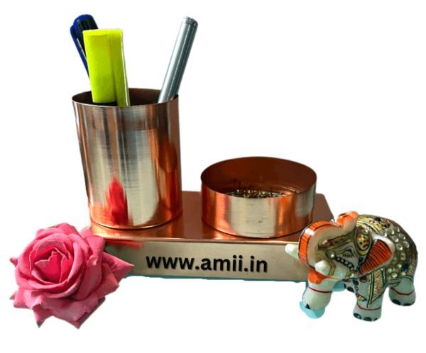 AMII74.png ROSE GOLD METAL DESK ORGANIZER