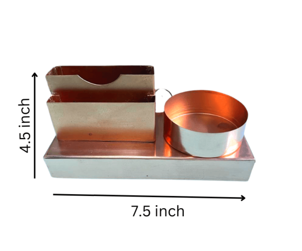 ROSE GOLD METAL MOBILE STAND WITH BUSINESS CARD HOLDER