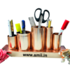 AMII77.png Rose Gold stainless steel pen holder for desk organizer