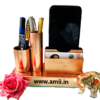 Rose gold metal mobile ,pen stand with business card holder