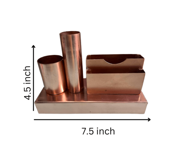 Rose gold metal mobile ,pen stand with business card holder