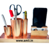 AMII79.png Rose gold metal desk organizer mobile ,pen stand with business card holder