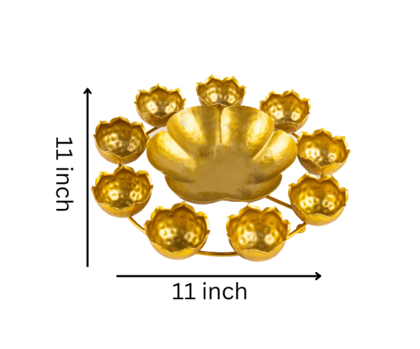 AMII86A Decorative urli for home handcrafted bowl for floating flowers ,office table décor diwali decoration for home with free 9 tealight