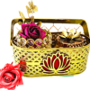 Golden  basket  for hamper packing and  pooja basket