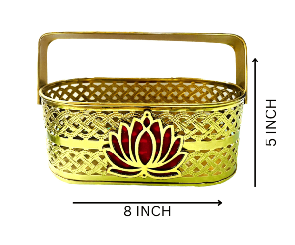 Golden  basket  for hamper packing and  pooja basket
