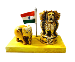 India Flag With Elepahnt and Ashoka Pen Stand