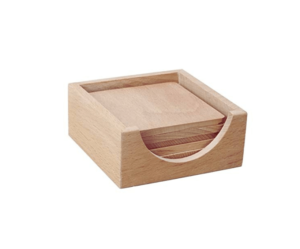 Wooden square coaster holder