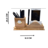 tiny png 2 Wooden pen stand with clock and card holder for office