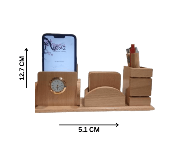 Wooden office desk supplies holder organizer