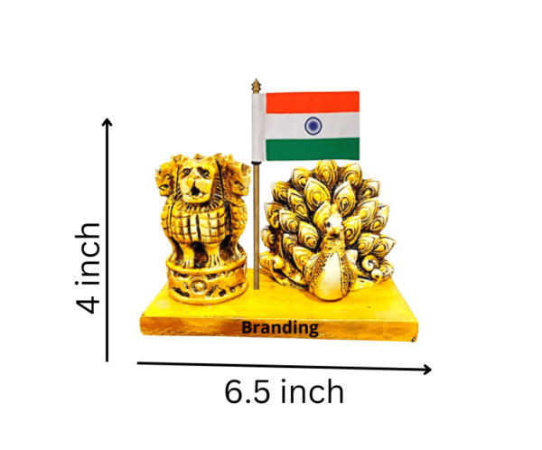 India Flag With Peacock and Ashoka Pen Stand India Flag With Peacock and Ashoka Pen Stand  is an ideal for gifting to family and friends or office friends pen holders for office| pen stand| office stationery items| desk organizer for office.