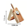 Wooden Handicraft Pen Stand with Digital Clock for Official use