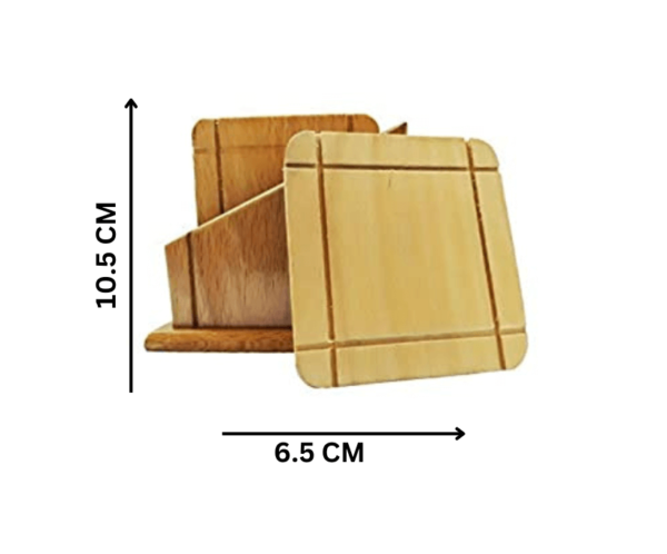 Wooden tea coaster with holder
