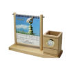 24 Wooden pen stand clock with calender for office