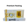 41-IQ48FRPL._SX679_.jpg amiicraft Desk Organizer Set with Clock and Pen Holder, White Marble Base, Gold Metal Finish