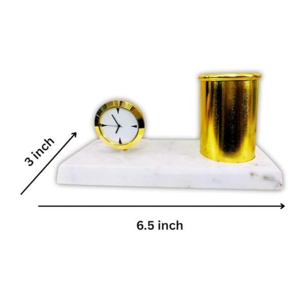 amiicraft Clock with Gold plated Pen Stand for corporate gifting