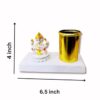 41fq6N7uhL._SX679_.jpg amiicraft Metal Gold Plated Pen Stand wirh Marble Ganesha best for gifting and office Table use