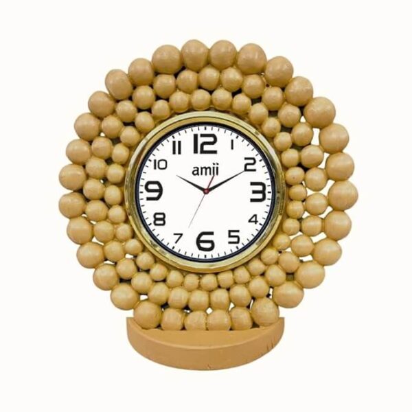 amiicraft Wooden Round shap Table Clock for Home and Office Gifting use