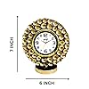 51PAmBjDfAL._SS100_.jpg amiicraft Decorative Table Clock, Round Gold Frame with Antique Design, Wooden Base for Home Decor and Corporate Gifting use