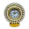 amiicraft Decorative Table Clock, Pearl and Crystal Embellished, Gold Frame for Premium Gifting