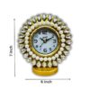 amiicraft Decorative Table Clock, Pearl and Crystal Embellished, Gold Frame for Premium Gifting