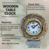 amiicraft Antique Wooden Table Clock for Bed Room and Office Table use